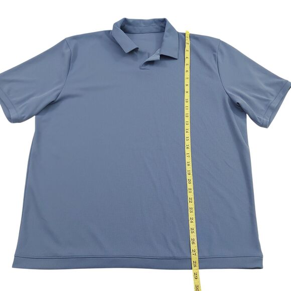 Lululemon Polo Shirt Mens XXL Blue Textured Mesh Short Sleeve Golf Tennis - Picture 11 of 11